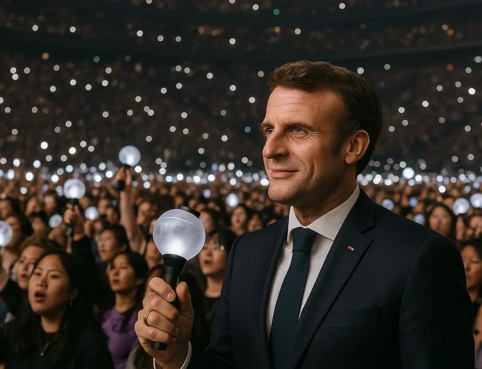 Presiden Macron Hadir di Konser BTS di Paris, Pegang Army Bomb dan Cetak Rekor