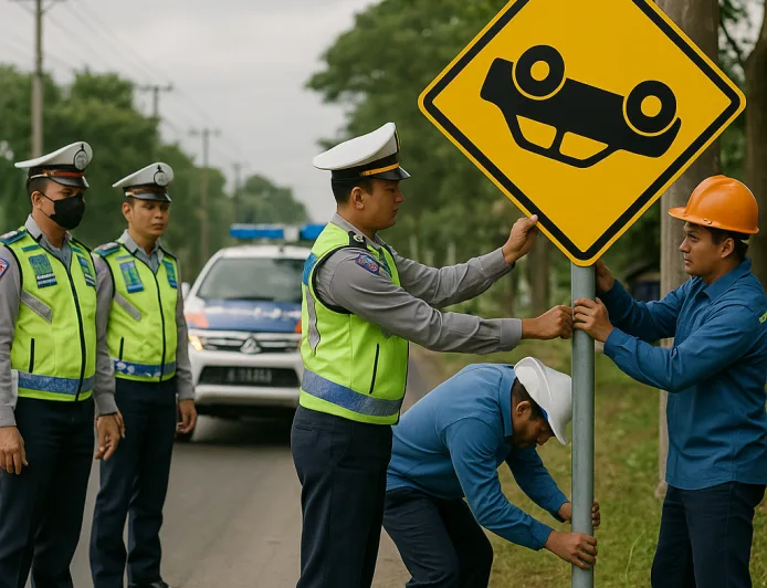Satlantas Karanganyar Siapkan Operasi Gabungan dan Pemasangan Rambu Tekan Kecelakaan