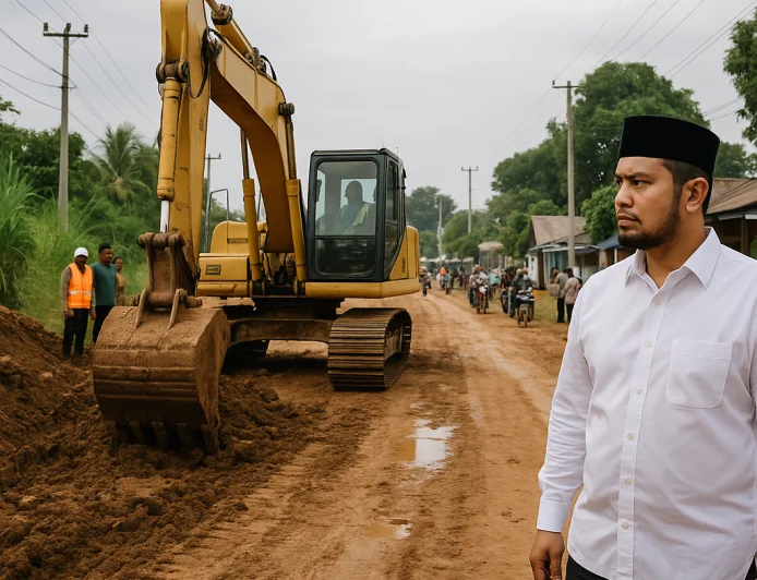 Gubernur Andi Sudirman Mulai Bangun Jalan Moncongloe, Warga Harap Banjir dan Macet Teratasi