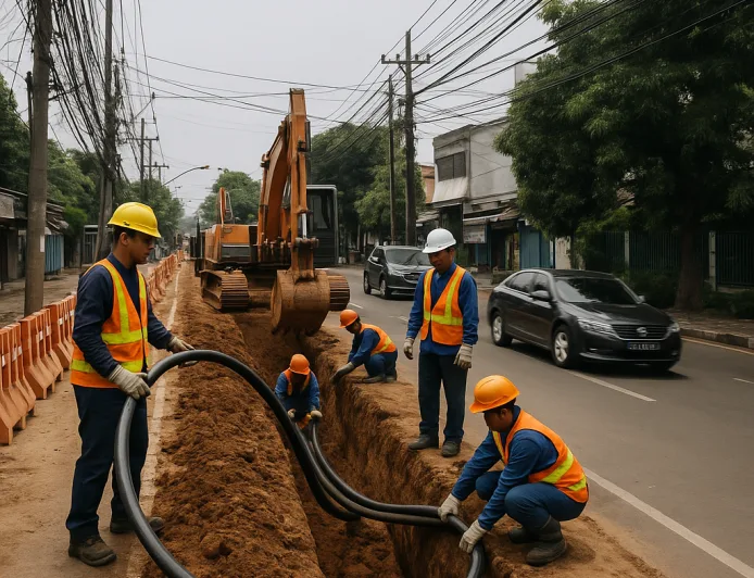 Relokasi Kabel Udara di Tangsel ke Bawah Tanah untuk Cegah Kecelakaan dan Tata Kota