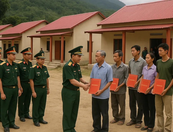 Lai Chau Serahkan 7 Rumah Baru untuk Korban Banjir di Komune Muong Than