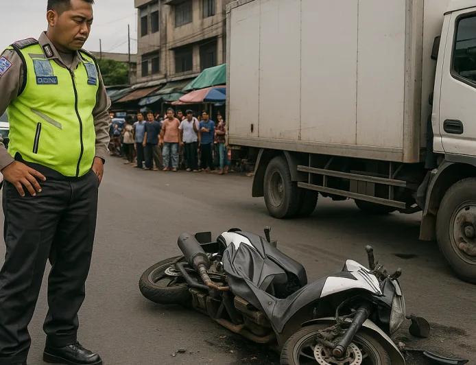 Kronologi Pemotor Tewas Ditabrak Truk di Depan Pasar Kramat Jati Jakarta Timur