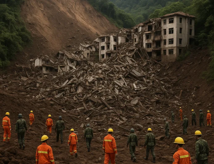 Tanah Longsor di Chongqing China Tewaskan 51 Orang, 10 Hilang