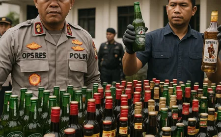 Ratusan Botol Miras Diamankan di Cibinong Jelang Lebaran 2026 untuk Cegah Kejahatan