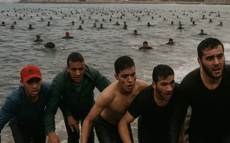 Ratusan Migran Maroko Nekat Berenang Menyebrang Laut ke Ceuta Spanyol