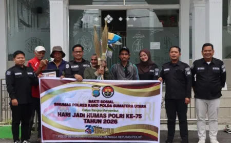 Sambut HUT ke-75 Humas Polri, Polres Karo gelar nakti sosial di Masjid Berastagi